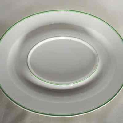 Wedgwood Platter with Green Line Edge
