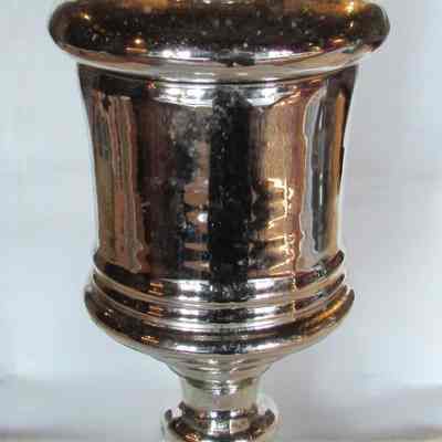Silver Coated Glass Ice Bucket with Top