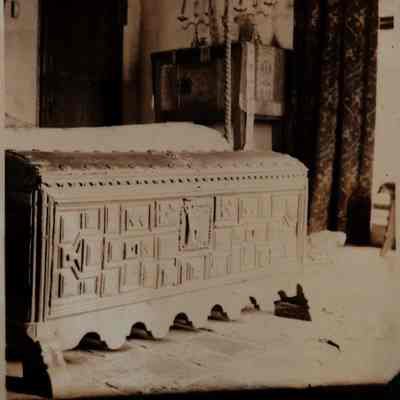 15th c. Spanish Dowry Chest with Geometric Carvings