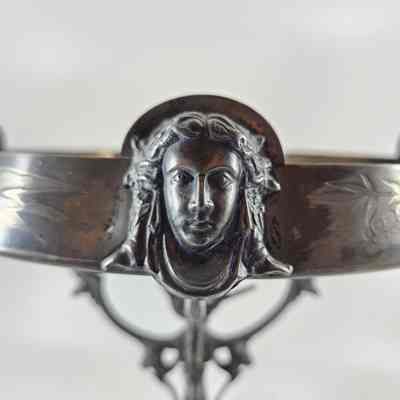 Face of woman around rim of tray