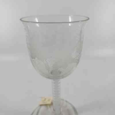 Wine Glass Vine and Grape Detail