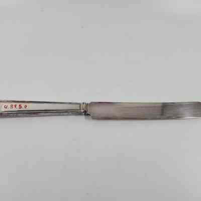 Back of silver dinner knife