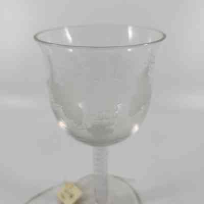 Wine Glass Grape and Stems Detail