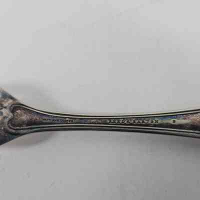 "PAT'D MAR 30 1969" and "REED & BARTON" engraving with accession number on the back of the fork handle