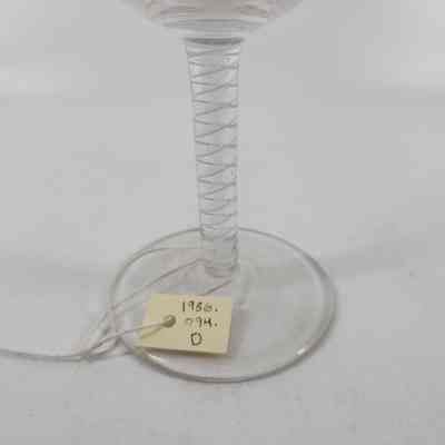 Wine Glass Stem Detail and Accession Number Tag