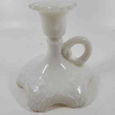 Side of milk glass candlestick