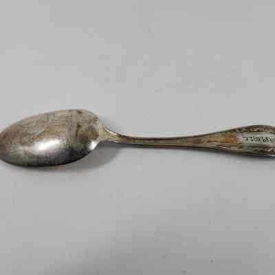 Back of silver dessert spoon