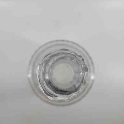 Top down view of glass decanter