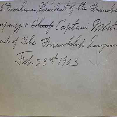 Back of photograph: Inscription written by Maude Downham