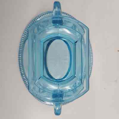 Bottom of blue glass compote