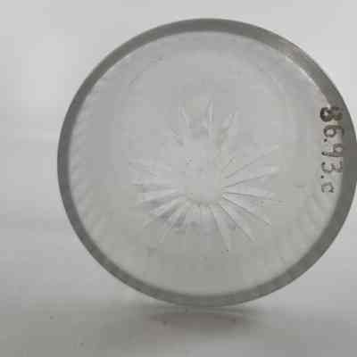 Bottom of glass decanter with star design