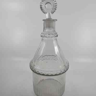 Glass decanter with associated stopper (1986.093 D)