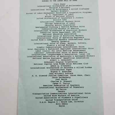 Back of program with accession number
