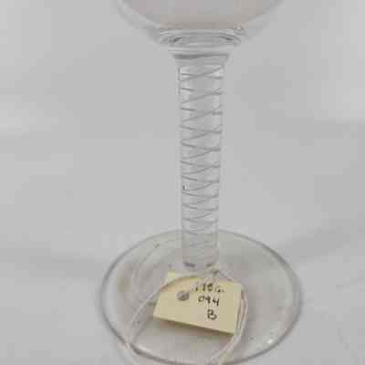 Wine Glass Stem Detail with Accession Number Tag