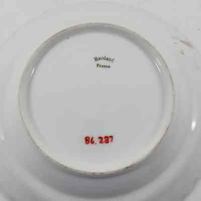 Bottom of butter dish with "Haviland France" markings