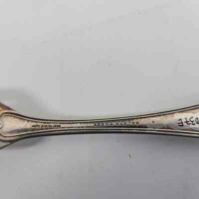 "PAT'D MAR 30, 1869" and "REED & BARTON" engraving with accession number of the back of the fork handle