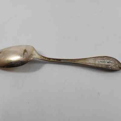 Back of silver dessert spoon