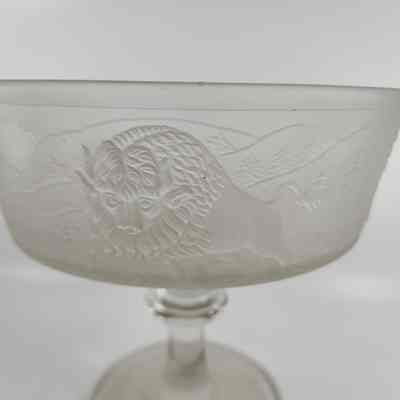 Depiction of buffalo on glass