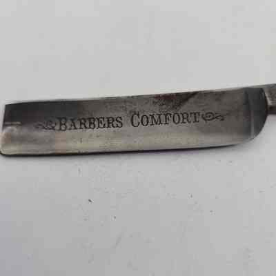 "BARBERS COMFORT" engraved on blade