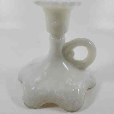 Side of milk glass candlestick