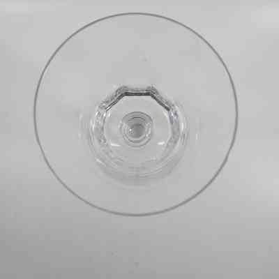 Top down view of glass goblet
