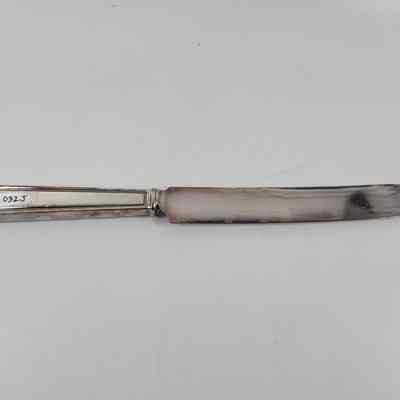 Back of silver dinner knife
