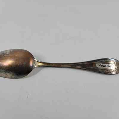 Back of silver dessert spoon