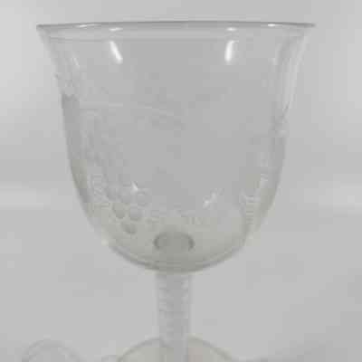 Wine Glass Grape and Vines Detail