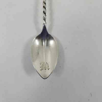 Bowl of demitasse spoon with "M" monogrammed