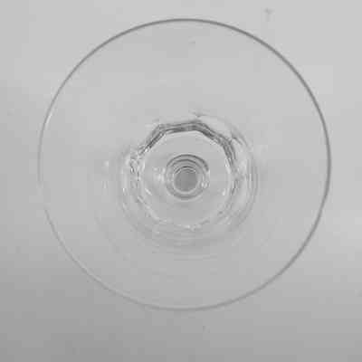 Top down view of glass goblet