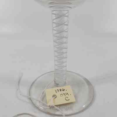Wine Glass Stem Detail and Accession Number Tag