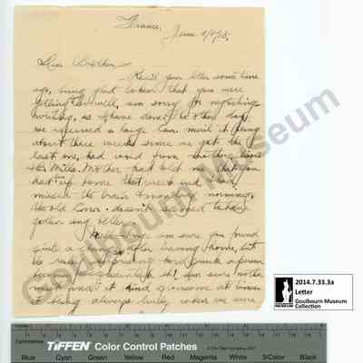Letter: Sefton Stewart to George Stewart, June 8, 1918