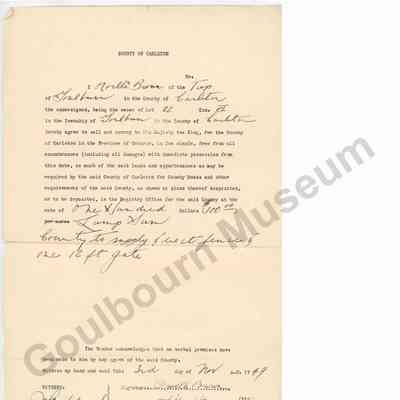 Land Sale Receipt: Orville Brown to Crown Authority Lot 22 Concession 6, 1949