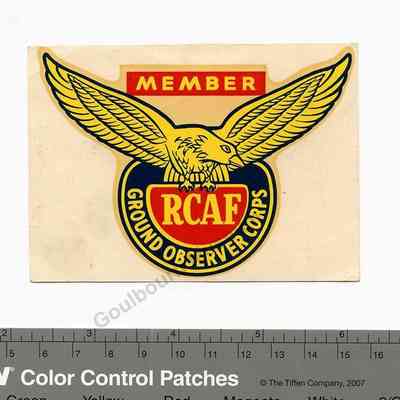 Decal: Member RCAF Ground Observers Corps
