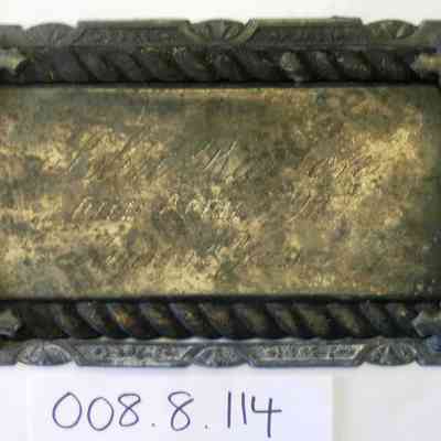 Nameplate: John Barton Funerary Plaque