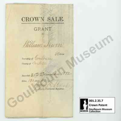Crown Patent: William Irwin 1892