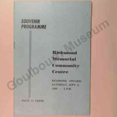 Souvenir Programme: Richmond Memorial Community Centre