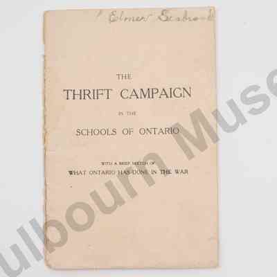 Book: "The Thrift Campaign in the Schools of Ontario"