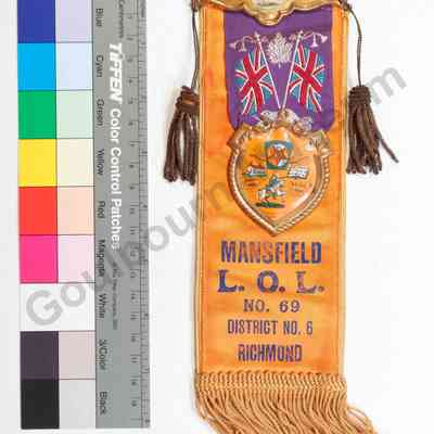 Badge, Membership: Mansfield Loyal Orange Lodge (L.O.L.) No. 69 District No. 6 Richmond