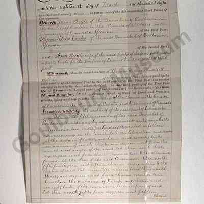 Deed of Bargain and Sale, James Boyle and Thomas Featherston, 1879