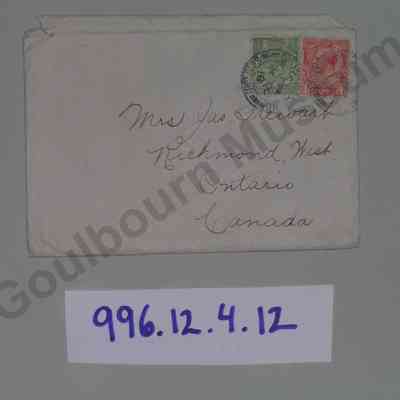Envelope: To Margaret Stewart, 1918