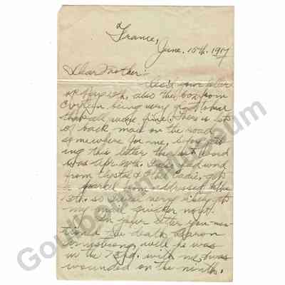 Letter: Sefton Stewart June 1917