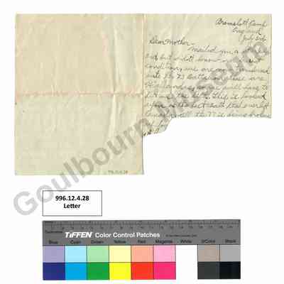 Letter: Sefton Stewart to his Mother, July 3, 1916