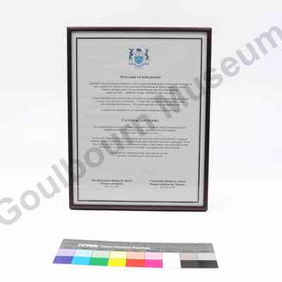 Certificate, Commemorative: Volunteers of Ice Storm 1998