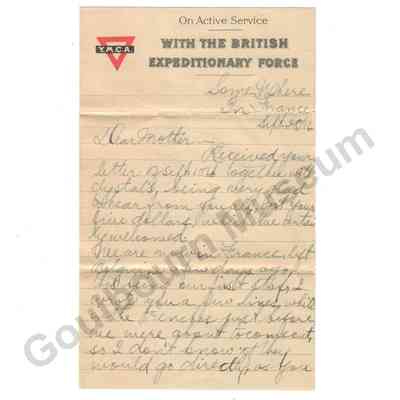 Letter: Sefton Stewart to Mother, September 28, 1916