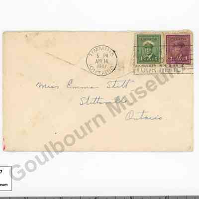 Envelope: Miss Emma Stitt