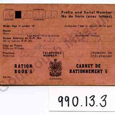 Ration Book: Barbara Bradley