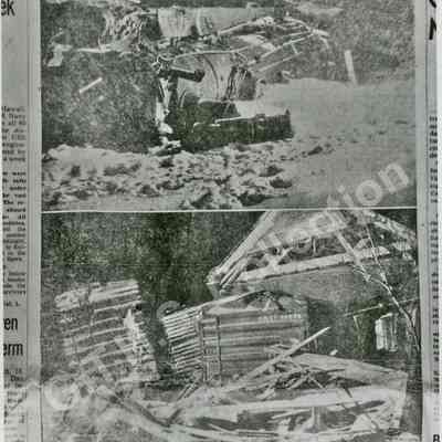 Photograph: Newspaper article, Ashton Train Wreck, 1950