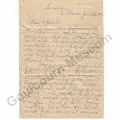 Letter: Sefton Stewart to Clystal Stewart, January 1, 1917