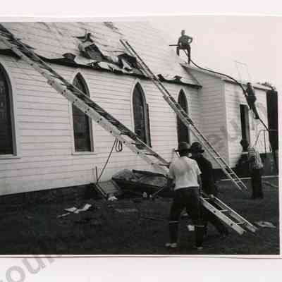 Print, Photographic: St. Thomas Anglican Church fire, June 26, 1964